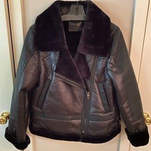NWOT Blank NYC Fur-Lined Aviator/Moto Jacket